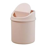 Kiddream 2 Liter Mini Desktop Trash Cans, Small Garbage Can with Lid (Pink)