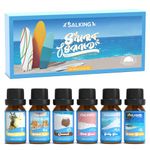 SALKING Surf & Sand Fragrance Oils, Essential Oils Gift Set, Diffuser Oils, Scented Oils for Soaps Candle Making -Ocean Breeze, Salty Sea, Pink Sand, Coconut, Island Life, Pina Colada