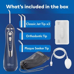 Waterpik Cordless Water Flosser – Portable Oral Irrigator, Blue