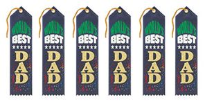 Beistle AR121N World's Best Dad Award Ribbons, 2 by 8-Inch, 6-Pack