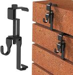 QISANKEE 6 Pack Brick Clips Brick Hanger Brick Hooks, Mount on Brick without Drilling, Adjustable Stainless Steel Brick Wall Clips for Hanging Outdoor Pictures,No Need to Drill Nails or Screws, Black