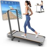 Foldable Treadmill with 12% Incline, Upgrade 3.5HP Low Noise Walking Pad Treadmill with Handle Bar, Trisomy 4 in 1 Portable Under Desk Treadmills for Home/Office, 350Lbs Capacity, APP & Remote Control