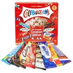 TOPLINE Celebrations Hot Chocolate Gift Box - Limited Edition 8 Hot Chocolate Sachets & 3 Toppings Creation Station 265g with Card. Christmas Chocolate Hamper for Stocking Fillers, Secret Santa gifts