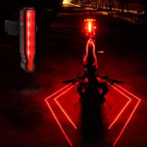 Super Bright Bike Laser Light USB Rechargeable Bike Tail Light Rear and Front Cycling Lights 5 LED 6 Modes Waterproof Mountain Bicycle Light with Safety Warning Lamp for Bicycle Night Riding