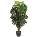 Blooming Artificial Artificial Plant, Realistic Indoor Fake Plant in Pot, Artificial Cheese Plant, Make Your Life Easier, Perfect for Bringing Life to Indoor Spaces (120cm)