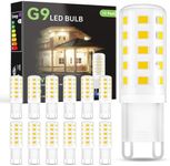 DAYBETTER G9 Led Bulb 12Pack 6000K Daylight White 4W, Equivalen G9 Halogen Light Bulb 40 Watt, T4 G9 Bi Pin Ceramic Base, 120V 450LM No-Flicker 360° Beam Angle Non-Dimmable, G9 Bulb for Chandeliers