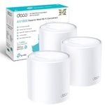 TP-Link Deco X20 AX1800 Whole Home Mesh WiFi 6 System, AI-Driven Mesh, Up to 5,800 Sq ft Coverage, 1 GHz Quad-Core CPU, Compatible with Amazon Alexa, With TP-Link HomeShield's kit, Pack of 3, White