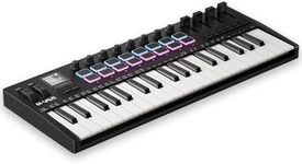 DaierTek Midi Keyboard Controller 37 Key Portable Mini Bluetooth & USB Midi Piano with 16 Backlit Drum Pad, 8 Knobs and Music Production Software for Beginners and Producers