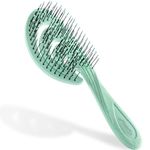 Ninabella Organic Detangle Hair Brush for Women, Men & Children - Does not Pull the Hair - Hair Straightening Brushes for Curly, Straight & Wet Hair - Unique Wave Hairbrush Green