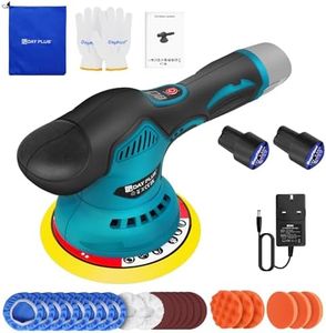 Car Polisher Buffer Machine Cordless Polisher Electric Polisher Kit with 2PCS 12V 2.0Ah Battery, 2800-5500 RPM, 8 Variable Speed, 125mm Base for Car Care Furniture Polishing Sanding