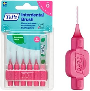 TePe INTERDENTAL Brush Original - Pink 0.4mm 6 Pack - Recommended by Dentists for Best Oral Health Healthy Mouth & Gums Between Dental Visits Prevent Bad Breath and Periodontal Disease