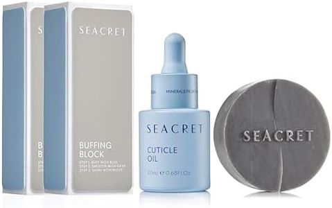 SEACRET Minerals From the Dead Sea Luxury Hand and Nail Care Spa Bundle - Mud Bar Soap (4.4 oz), Cuticle Oil (20 mL), Nail Buffing Block (Pack of 2) - 3-Piece Set