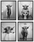 Funny Highland Cow Bathroom Wall Ar