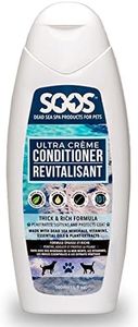 Soos Pets Dog Conditioner for Cats and Pets Natural Dead Sea Ultra Crème Smoothness Polish Deeply Absorbing with Vitamins Essential Oils Natural Ingredients - 1x Pet Conditioner (495ml)