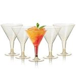 MATANA 96 Premium Plastic Martini Cocktail Glasses with Gold Glitter (210ml) - Elegant & Reusable - Manhattan, Margarita, Cosmopolitan, Desserts - Weddings, Birthdays, Parties