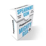 Peppersmith - British Spearmint Gum - Vegan Friendly - 100% Plant Based Xylitol - Natural Flavours - Freshens Breath - Sugar Free Gum - Benefits Oral Health - Mighty Box - 33 Pieces