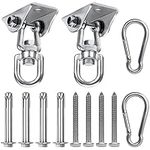 BELLE VOUS Heavy Duty Swing Hangers (2 Pack) - Stainless Steel 360 Degree Rotating Swivel Hooks with Screws - 400kg / 881lb Capacity for Concrete Wooden Sets, Yoga Hammock Chair, Sandbag Swing Sets