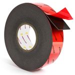 EMITEVER Heavy Duty Double Sided Tape, 1 Inch x 16.4FT Acrylic Foam Mounting Tape, Two Sided Adhesive Tape, Waterproof & Strong Double Stick Tape for Walls, Automotive, Home Office Decor