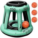 Inflatable Pool Basketball Hoop,Inflatable Floating Hoop Game with 3 Balls, Swimming Pool Float Game for Pool Beach Party Games for Adults and Kids