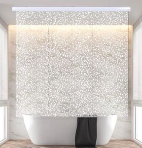 Jakooz Rollup Shower Curtain for Bathroom. Waterproof, 100% PEVA, Heavy Duty Shower Roller Blind Curtain for Bathtub. No Rods, No Hooks, No Rings! (56"x95")