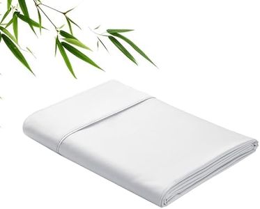 Sábanas encimeras 100% viscosa de bambú, tejido satinado de 400 hilos tamaño California King, suaves y refrescantes para personas que duermen con calor, sedosas y transpirables (blanco, King)