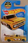 Hot wheels custom 62 chevy yellow truck with surf board 72/250