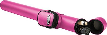 Casemaster Q-Vault Supreme Billiard/Pool Cue Hard Case, Holds 1 Complete 2-Piece Cue (1 Butt/1 Shaft), Pink