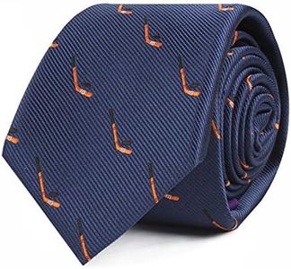 AUSCUFFLINKS Ice Hockey Tie for Him | Hockey Player Fan Present for Him | Hockey League Lover | Work Ties for Him | Bday Prezzie for Guys (Ice Hockey)