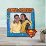 Bhai Please Super Brother Personalized Custom Photo Printed Fridge Magnet | Gift for Brother, Bhai, Bhaiya, Bro| Birthday, Rakhi, Rakshabandhan Gift