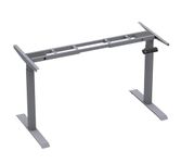 Ergologic - Height Adjustable Table | Motorized & Electric | Dual Motor | 2-Stage | Ergonomic Sit Stand Desk | 100KG Weight Capacity | Grey | Mild Steel | Only Frame, No Table Top