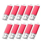 KOOTION USB Flash Drive 8 GB 100 Pack USB 2.0 Memory Stick Cap Design USB Drive USB Stick Thumb Pen Drive Data Storage Mini Stick for PC Mac Laptop Tablet TV Car (Red)