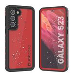 Punkcase Designed for Galaxy S23 Waterproof Case [StudStar Series] [Slim Fit] [IP68 Certified] [Shockproof] [Dirtproof] [Snowproof] Armor Cover for Galaxy S23 5G (6.1") (2023) [Red]