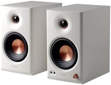 Edifier MR4.5 Bi-Amped Studio Monitor, 80W RMS Bookshelf Speakers - White