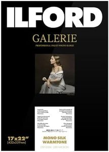 ILFORD Galerie 17x22” (25 Sheets) Mono Silk Warmtone Smooth Lustre Surface, Instant Dry Archival Photo Inkjet Paper 9mil / 240gsm for Dye and Pigment Ink Printers, Made in Germany