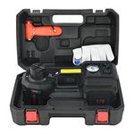 E-HEELP Electric Car Jack 5Ton 12V Kit Car Jack Hydraulic (Lifting Range: 6.1~17.7 inch) with Inflator Electric Jack for Car SUV Sedan MPV Change Tires Garage Repair Emergency Kit