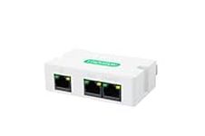 LINOVISION Mini Passive 2 Port POE Extender IEEE 802.3af/at POE Repeater Up to 300meters Power Over Ethernet Over Cat5/6 Cable, POE Splitter to 2 POE Devices Like IP Cameras, IP Phone