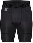 Hockey Compression Shorts for Men with Jock and Sock Tabs - Bamboo Shorts - Moisture-Wicking - Breathable and Comfortable Black