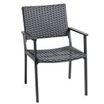 C-Hopetree Outdoor Dining Chair for Outside Patio Table, Metal Frame, Black All Weather Wicker