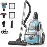 Canister Vacuum Cleaner, Upgraded 1600W Bagless Canister Vacuum CA006 | Auto Cord Rewind, Brushless Motor, 4QT Dust Cup, HEPA Filter, 5 Tools for Hard Floors, Carpet, Pet, Upholstery, Tiles