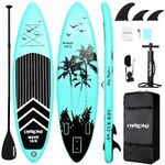 OWROMI Inflatable Stand Up Paddle Board,10'6"/32"6" SUP Surfboard for All Skill Levels Paddleboards with oar/Pump/Tail Fin/Waterproof Bag/Backpack/FootRope/Repair Kit (OW-SUP-3.2x0.82x0.15-bhl-uk)