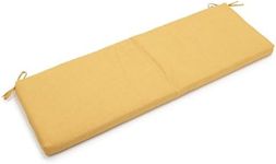 Blazing Needles Solid Outdoor Spun Polyester Bench Cushion, 57" Wide, Lemon