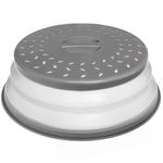 WUBCIX Microwave Splatter Cover,Microwave Cover for Food Fruit Drainer,BPA-Free Dishwasher Safe 10.5 inch Grey