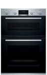 Bosch Home & Kitchen Appliances Bosch MBS533BS0B Serie 4 Built-in Double Oven with EcoClean Direct, 3D Hotair, LED display and 2 Universal Slimline Pans, Stainless steel