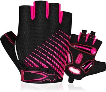 BTNEEU Guantes Ciclismo Medio Dedo Guantes Bicicleta Montaña, Guantes Ciclismo Verano Guantes MTB Gel Antideslizante Transpirable, Guantes Cortos Ciclismo Carretera para Hombre y Mujer (Rosa, S)