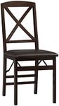 (Rich Espresso) - Linon Triena X Back Folding Chair Set of 2