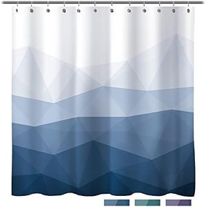 Sunlit Designer Shower Curtain,Popular Shower Curtain, Ombre Blue Fabric Shower Curtains for Bathroom Decor, Contemporary Bathroom Curtains, 71" x 71"