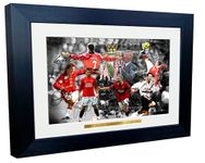 Kitbags & Lockers 12x8 A4 Signed THE ALEX FERGUSON YEARS Celebration -Cantona-Ronaldo-Beckham-Giggs-Rooney-Scholes Autographed Manchester United Photo Frame Photograph Picture Gift