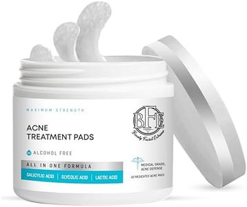Acne Treatment Pads- Contains Salicylic, Glycolic, & Lactic Acid for Face & Body. Eliminates Oily Skin, Clogged Pores & Cystic Breakouts. Remover for Dark Spots, Whitehead & Blackhead Pimples.