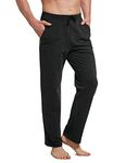 BALEAF Mens Tracksuit Bottom Joggers with Pockets Running for Men Pants Cotton Sweatpants Elasticated Waisted Black M