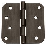 Dynasty Hardware 4" Door Hinges 1/4" Radius Corner, Oil Rubbed Bronze, 2-Pack